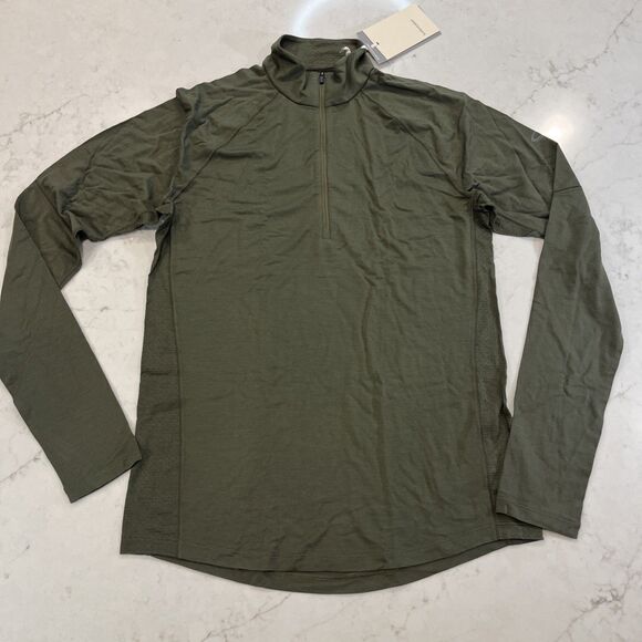 Icebreaker NEW 150 Zone Long Sleeve Half Zip Mens Large Merino Blend Top Green - Picture 1 of 16
